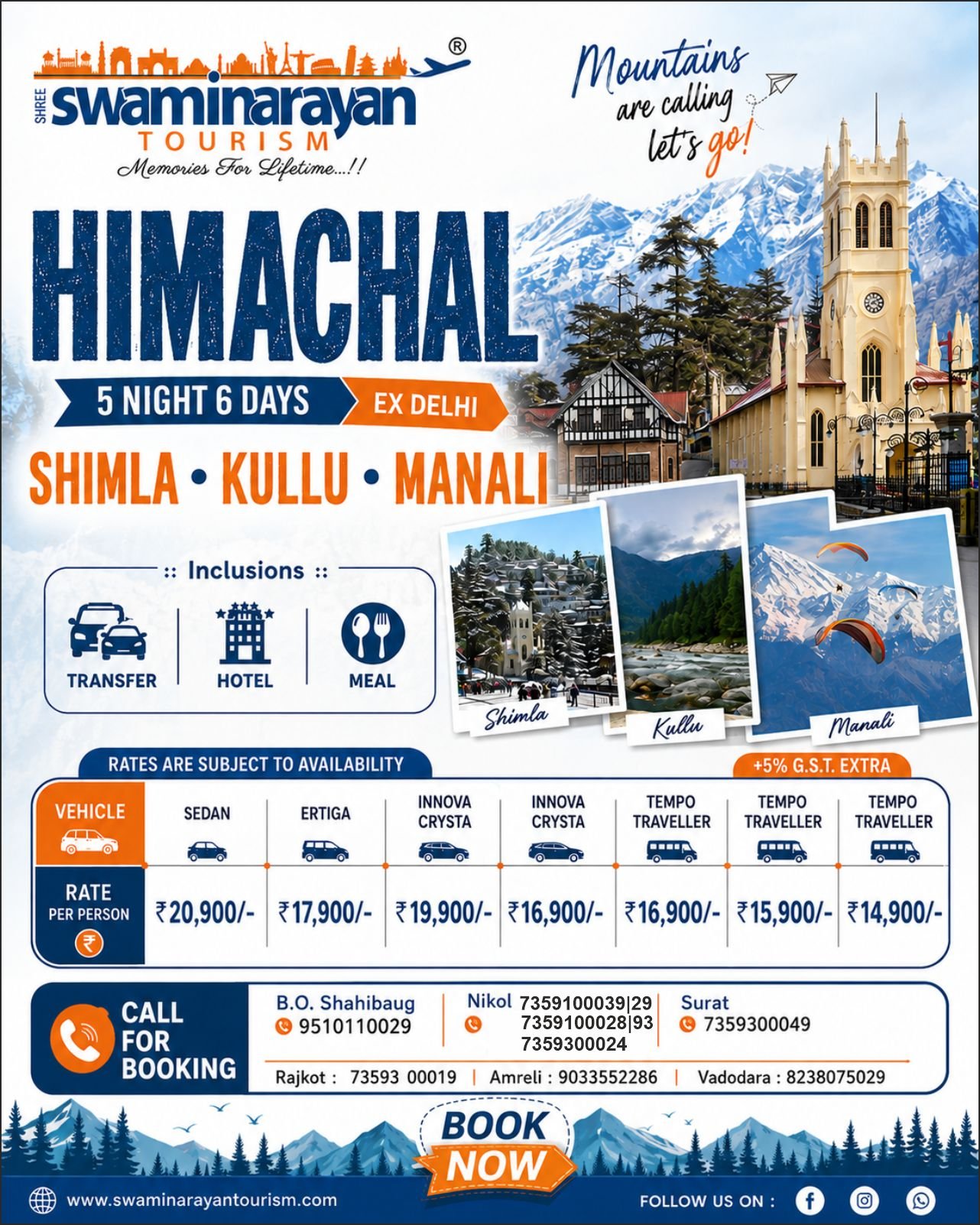 HIMACHAL 5N-6D EX DELHI